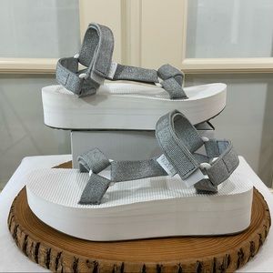 teva white platform sandals